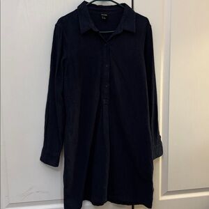 PATAGONIA Navy Button Front Dress Long Sleeves Side Pockets Sz S